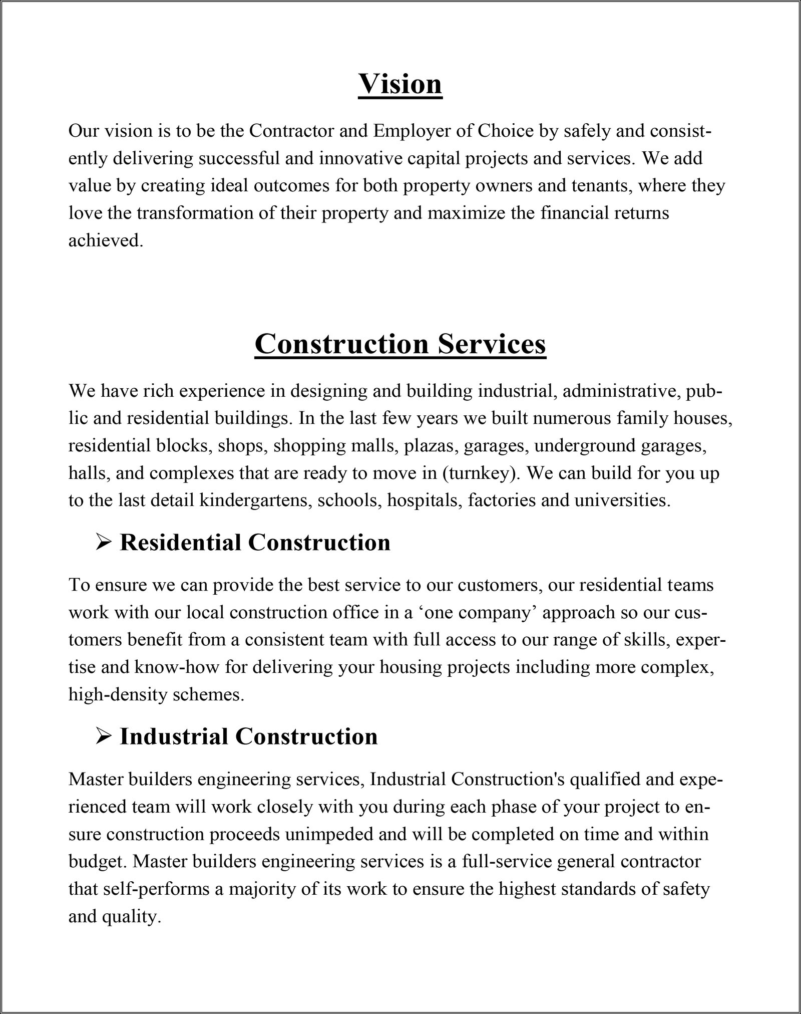 Master Builders Company Profile Page 4